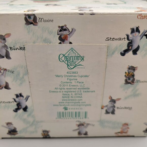 Charming Tails Merry Christmas Cupcake Figurine Holidays Seasonal Enesco - Picture 10 of 10
